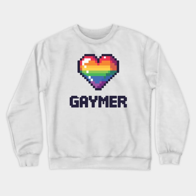 Cute Gaymer Rainbow Heart for the gamer Crewneck Sweatshirt by Kiki Valley